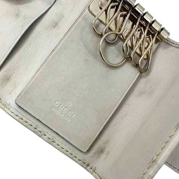 Gucci GG Guccissima Beige & Gold Heart Key Case - Picture 7 of 10